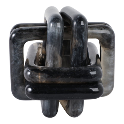 6" Marbled Resin Knot, Black - Decor Addict, LLC