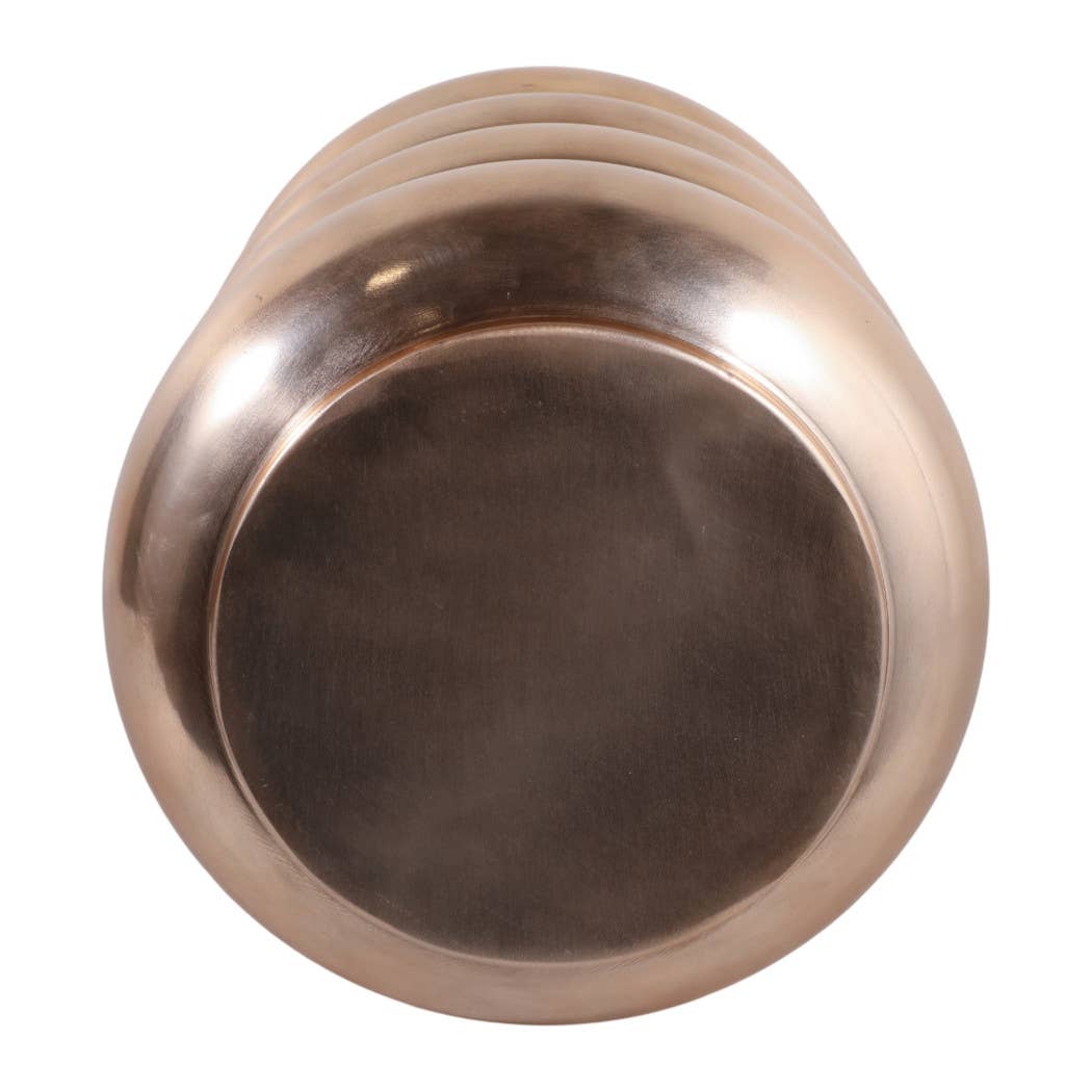 Side Table - Gold Metal Narrow Bold Rounded Drum, 20 in. - Decor Addict, LLC