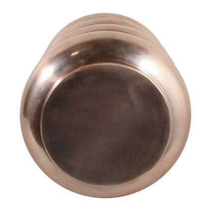 Side Table - Gold Metal Narrow Bold Rounded Drum, 20 in. - Decor Addict, LLC