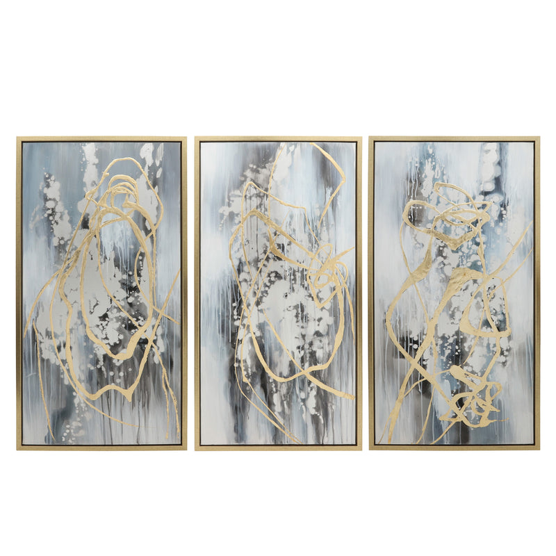 22x42-S/3-Abstract-Canvas"-Multi-On-Gold-Frame