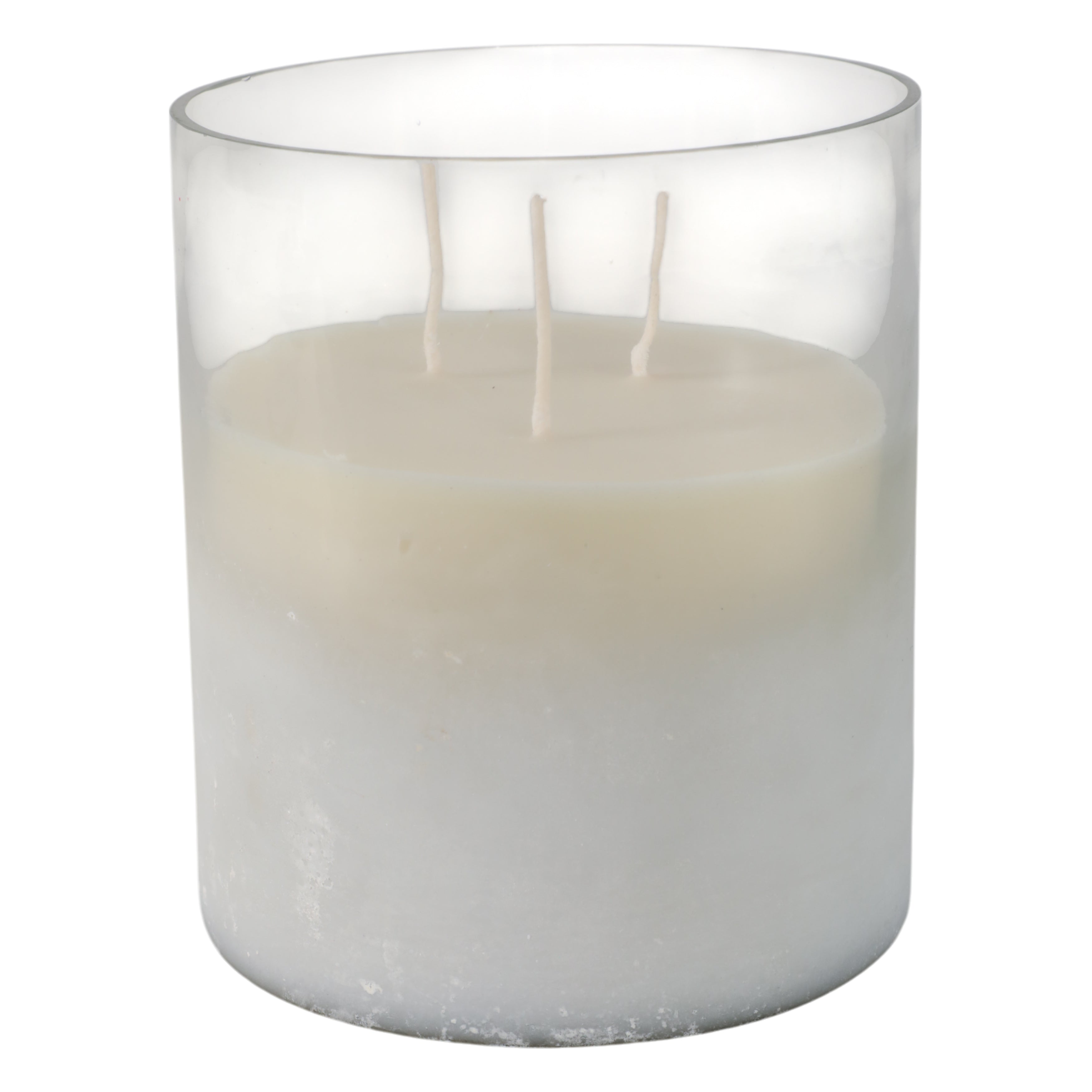7x6" 65 Oz Jasmine Frosted Glass Candle, Clear - Decor Addict, LLC