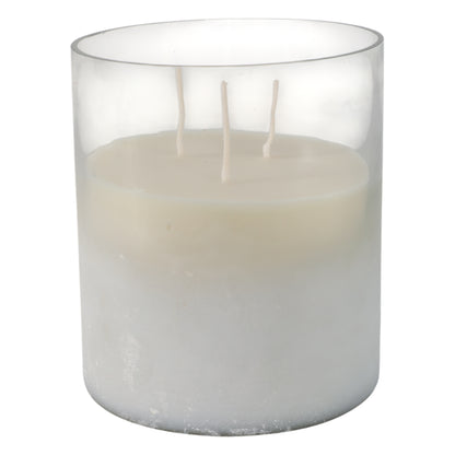 7x6" 65 Oz Jasmine Frosted Glass Candle, Clear - Decor Addict, LLC