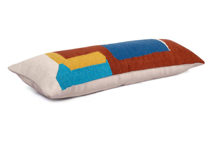 Ladakh Handcrafted Lumbar Pillow, Multi- 12x30 Inch: CUSHION COVER WITH INSERT - Decor Addict, LLC