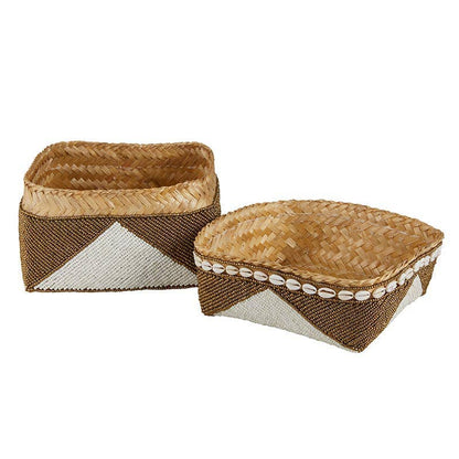 Two-Tone Beaded Baskets - Set of 3 - Decor Addict, LLC