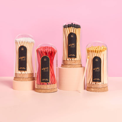 White Wooden Matchsticks in Glass Corked Dome - Decor Addict, LLC