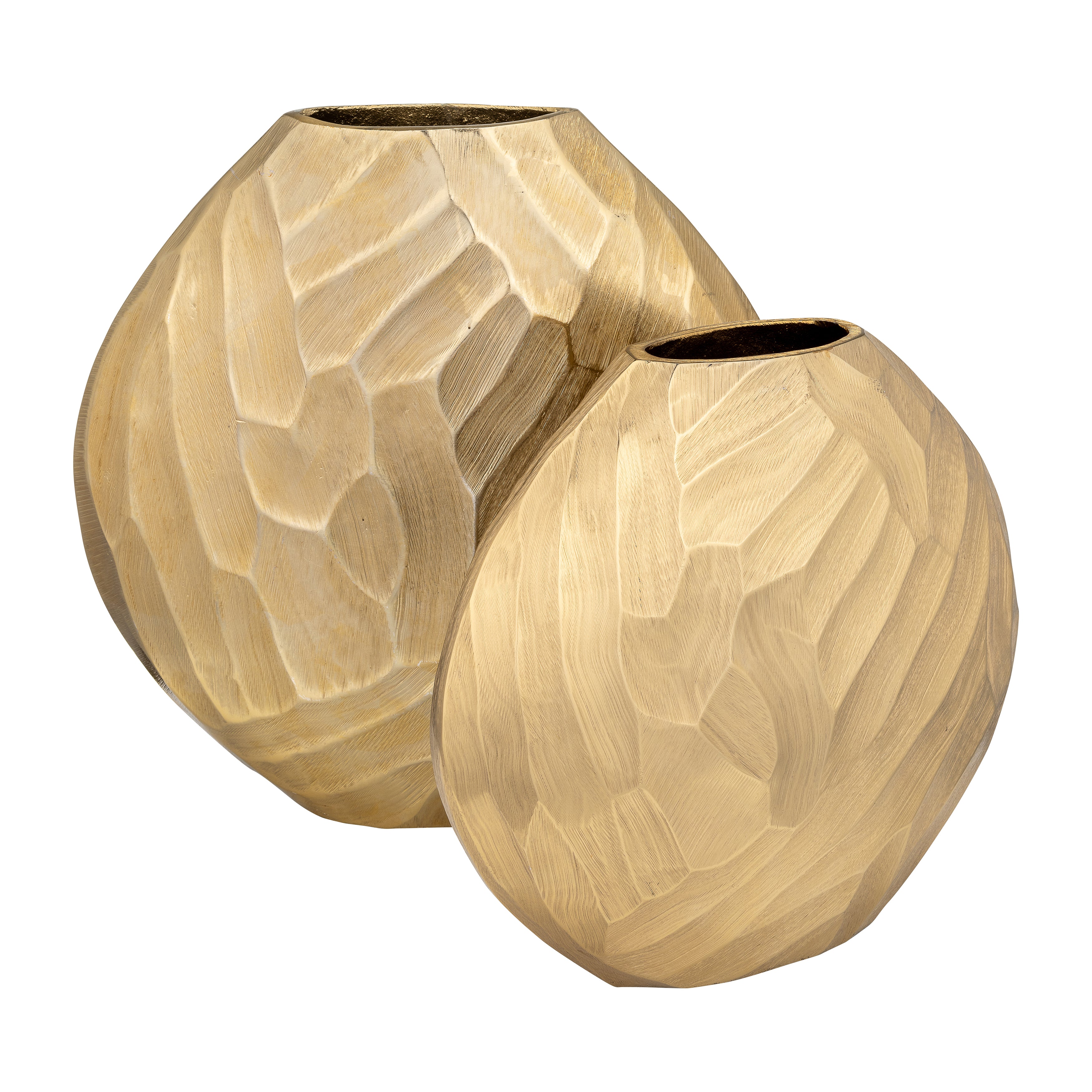 Aluminum 14"h Hammered Vase, Champagne - Decor Addict, LLC