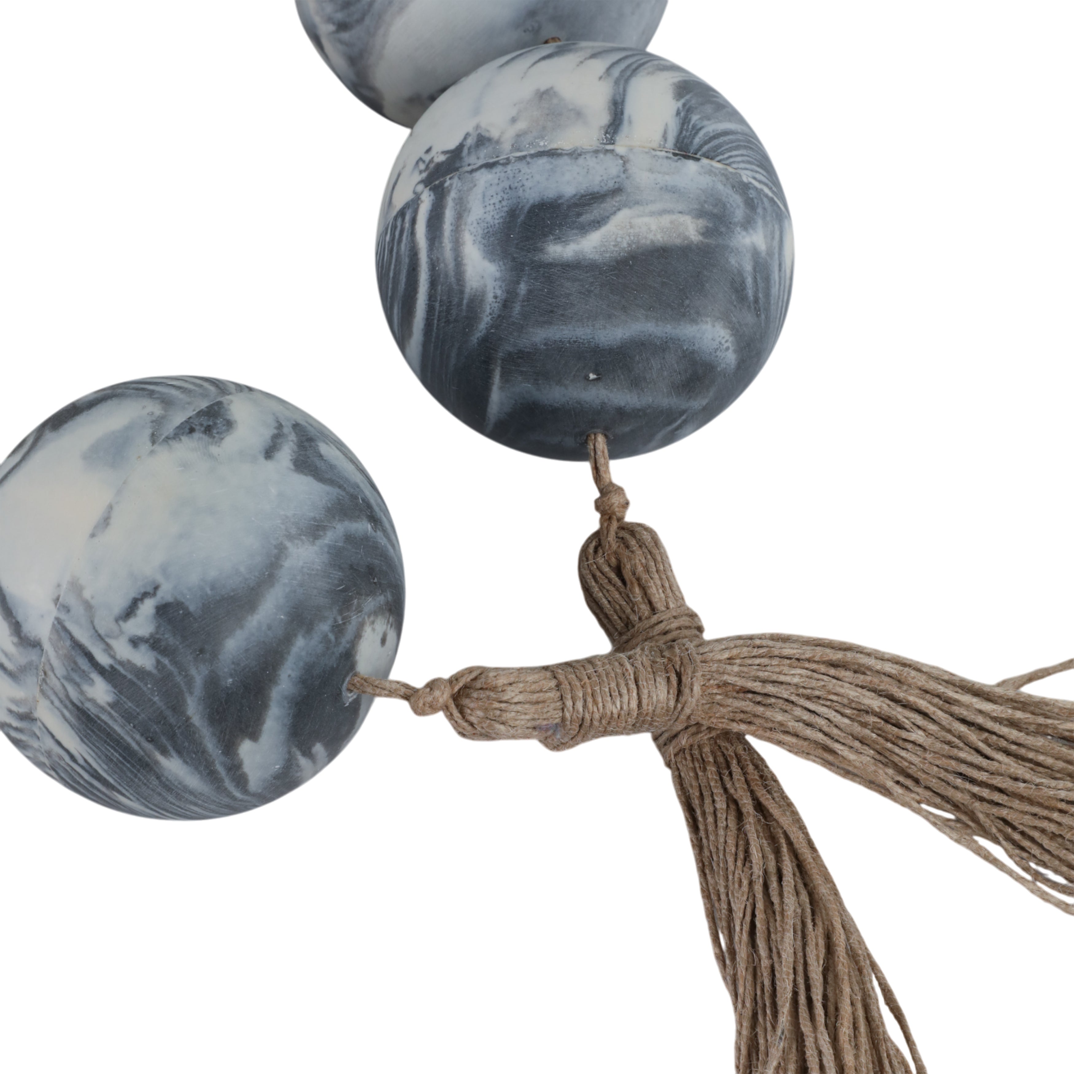 49x3" Marbled Bead Garland, Black/white - Decor Addict, LLC