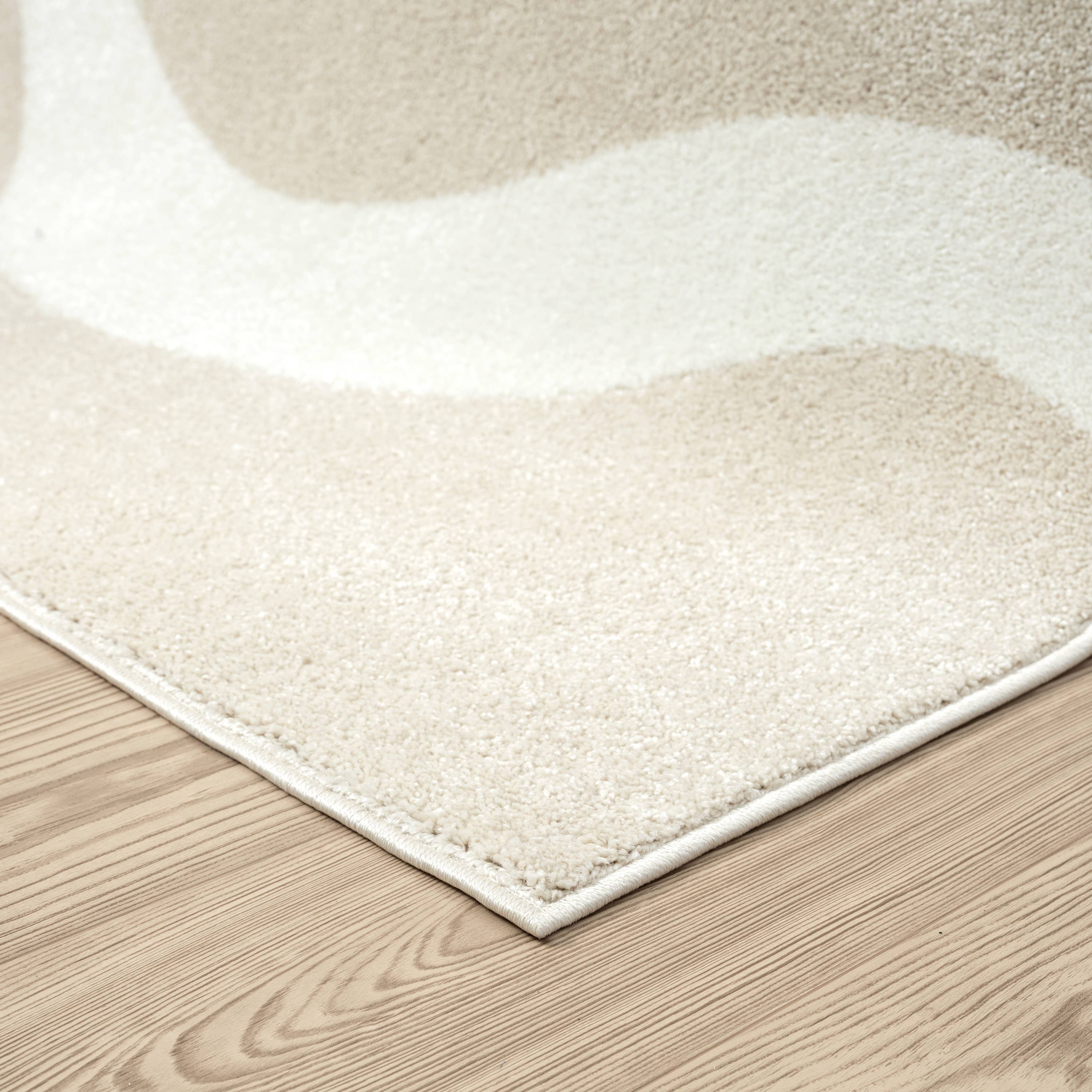 Modern Abstract Decorative Neutral Beige Area Rug: 2' x 3' - Decor Addict, LLC