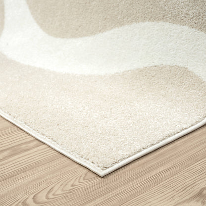 Modern Abstract Decorative Neutral Beige Area Rug: 2' x 3' - Decor Addict, LLC