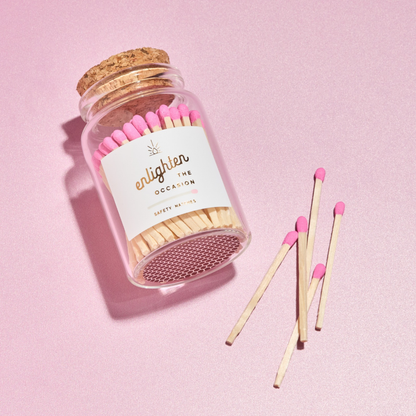 Lux Mini Match Corked Vial with Bubblegum Pink Matchsticks - Decor Addict, LLC