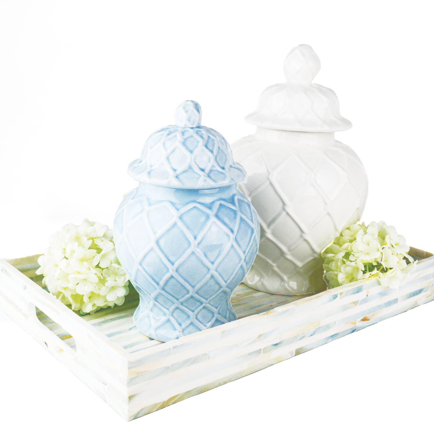 White Textured Ginger Jar - Large - Decor Addict, LLC
