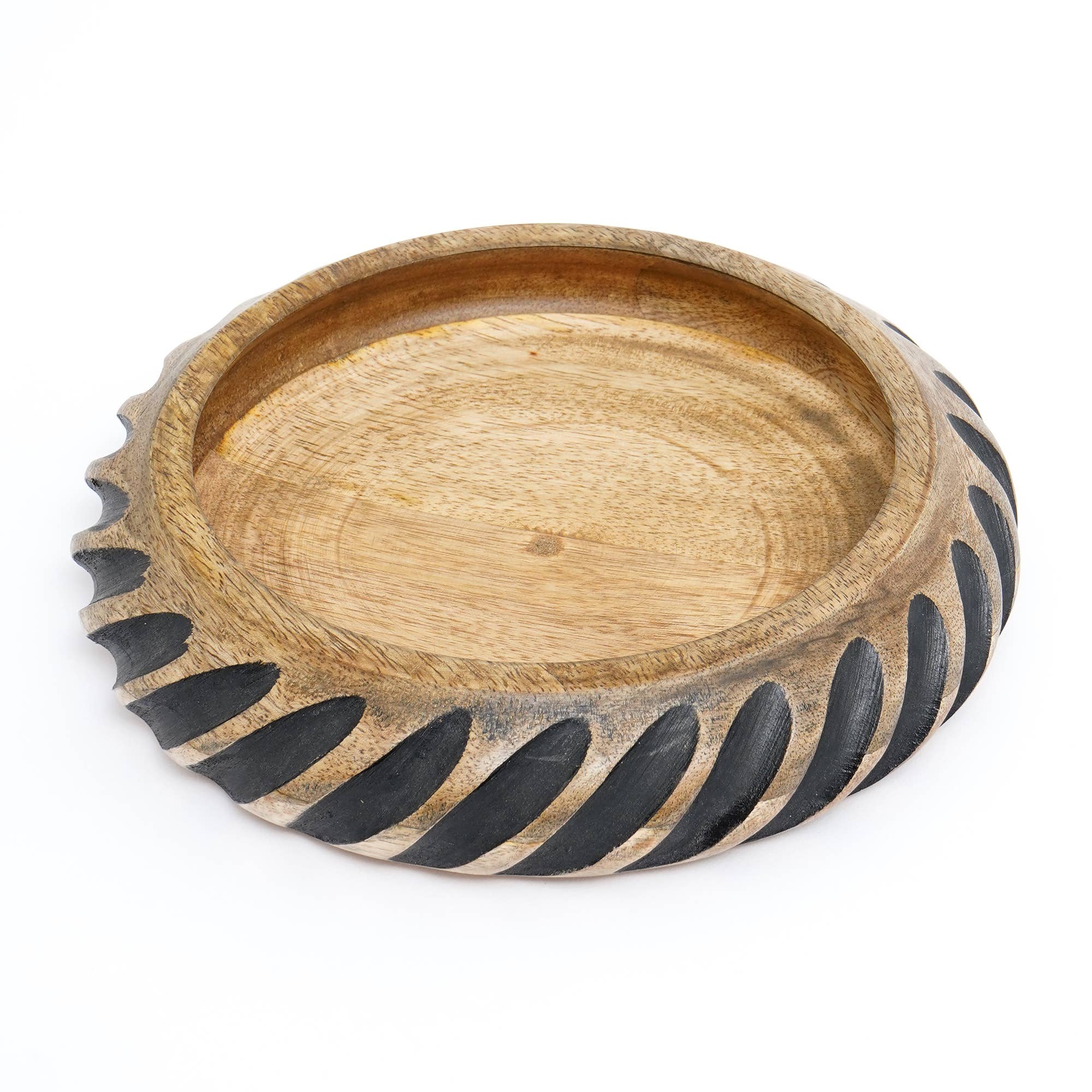 Decorative Large Wood Bowl with Black Filler - Decor Addict, LLC