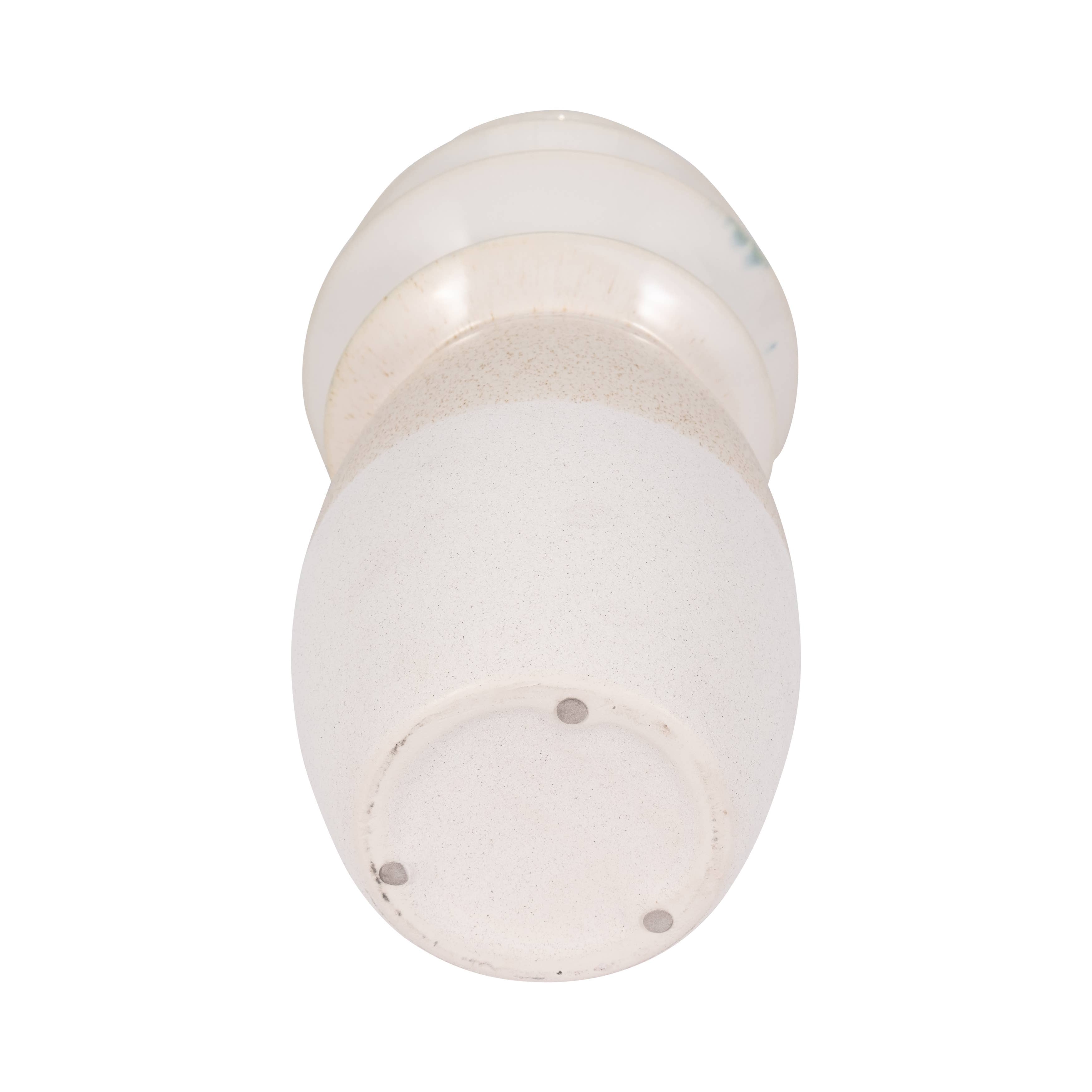 Ceramic Reactive Finish Fluted Top Vase - Blue, 15 in. - Decor Addict, LLC