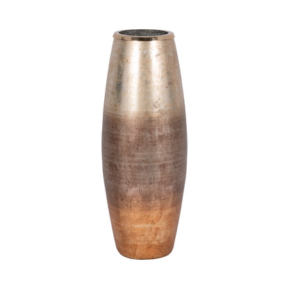 24" Curved Glass Vase Metallic Ombre Finish, Multi - Decor Addict, LLC