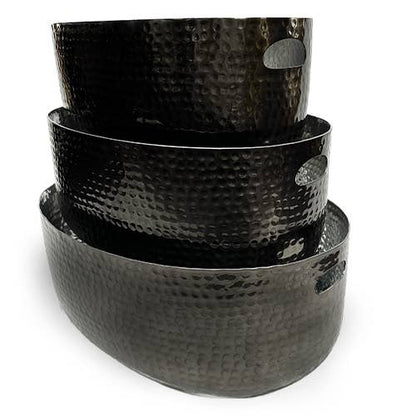 Hammered Black Beverage Tub – Set of 3 - Decor Addict, LLC