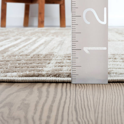 Abani Viva Neutral Cream Mid-Century Modern Area Rug: 8'11" x 12' - Decor Addict, LLC