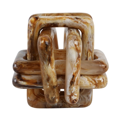 6" Marbled Resin Knot, Tan - Decor Addict, LLC