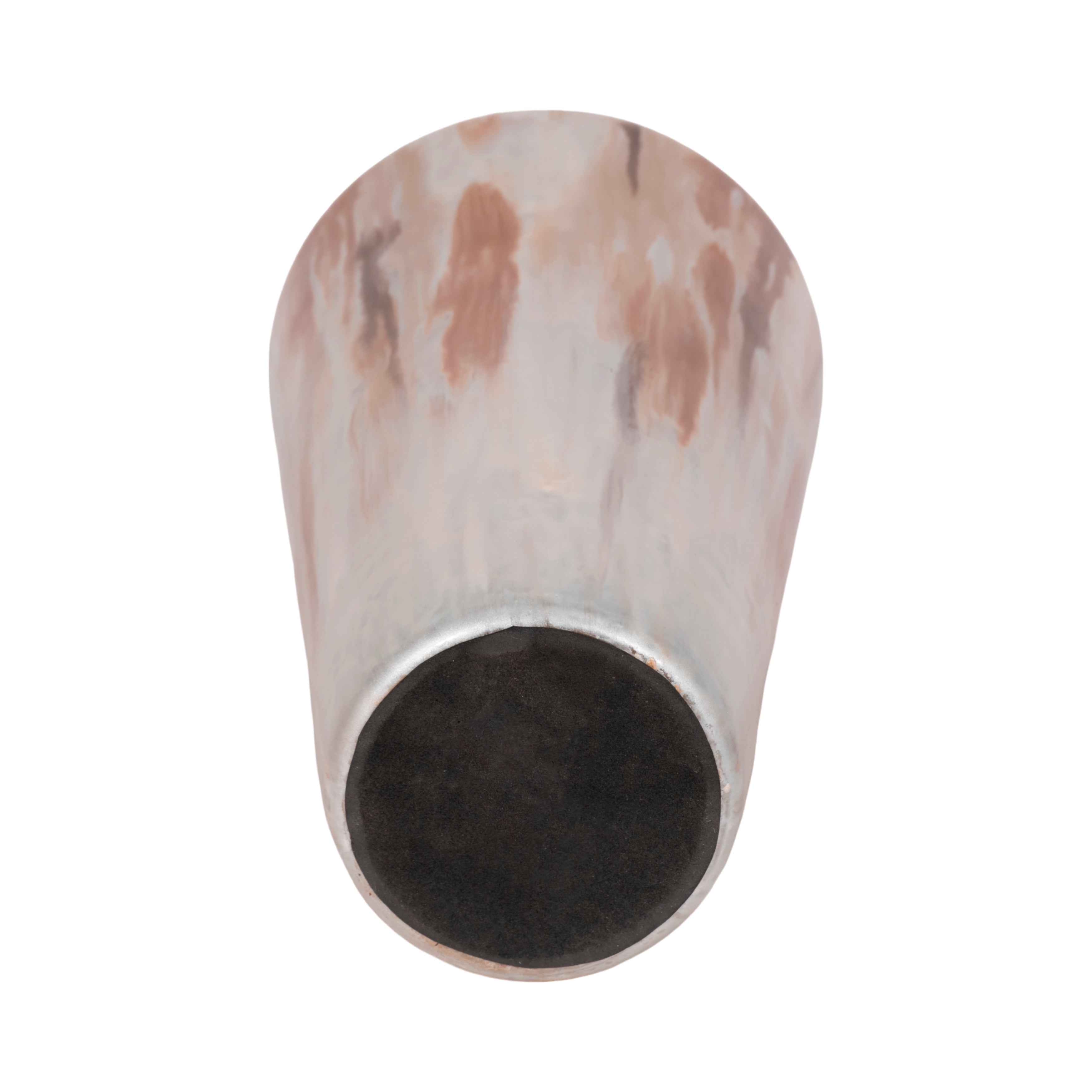 17" Nude Drip Finish Glass Floor Vase, Tan Multi - Decor Addict, LLC