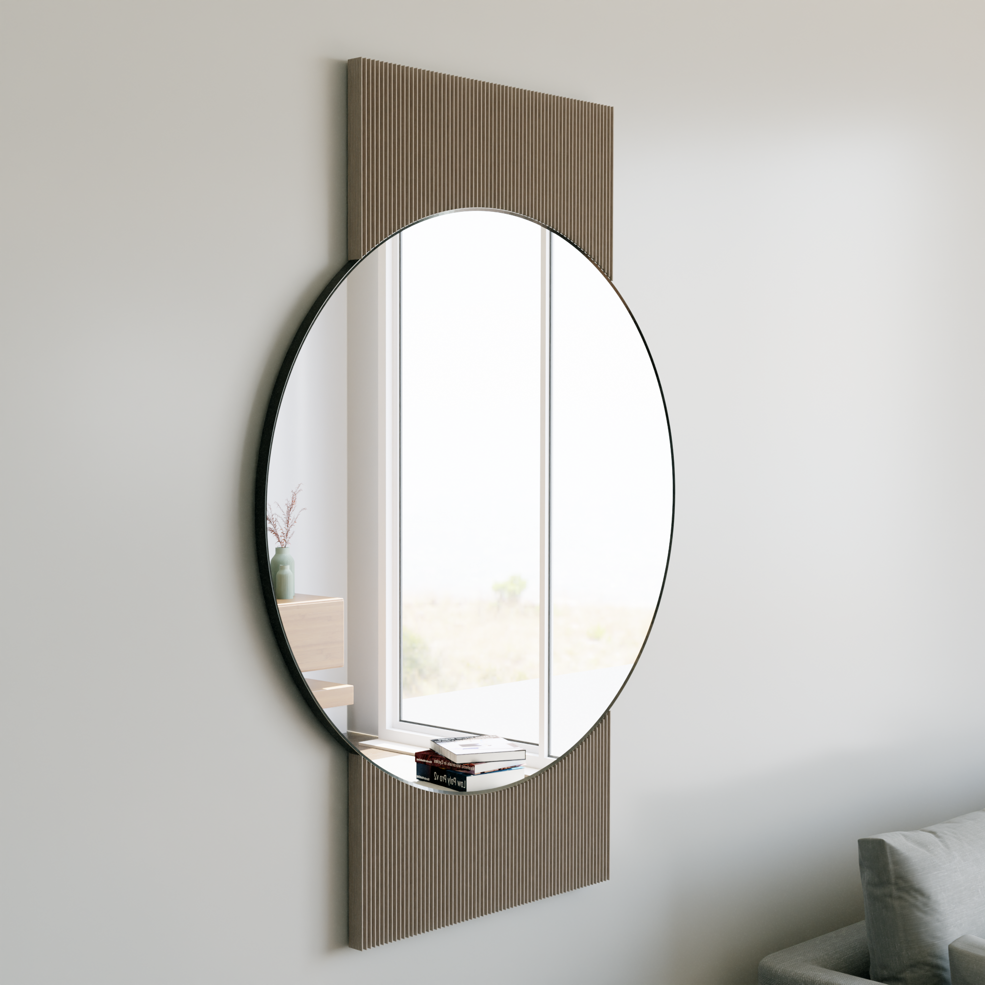SOL Mirror: Natural Wood / 32" Mirror x 45" Tall - Decor Addict, LLC