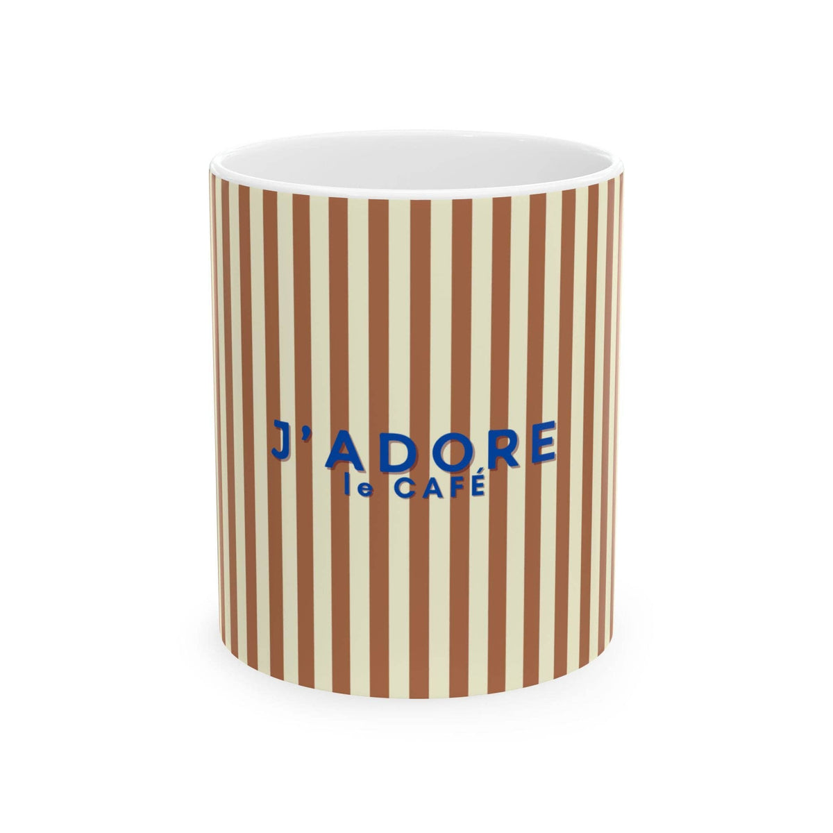 I Love Coffee Ceramic Mug-BROWN, J'adore le Café: 11oz