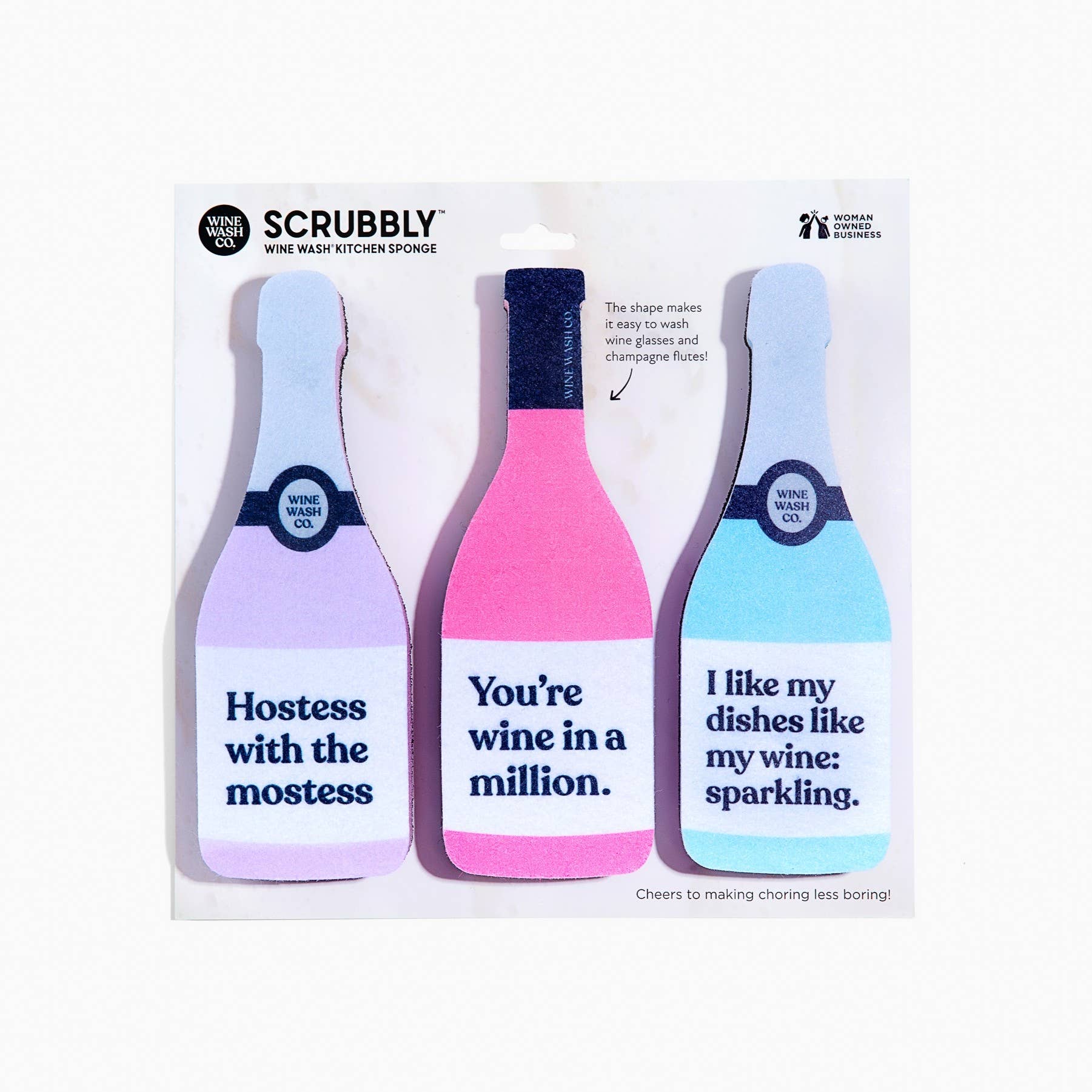 Scrubbly™ Kitchen Sponge Trio - Purple/Pink/Blue - Decor Addict, LLC