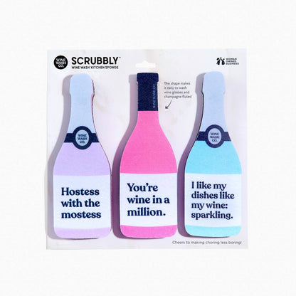 Scrubbly™ Kitchen Sponge Trio - Purple/Pink/Blue - Decor Addict, LLC