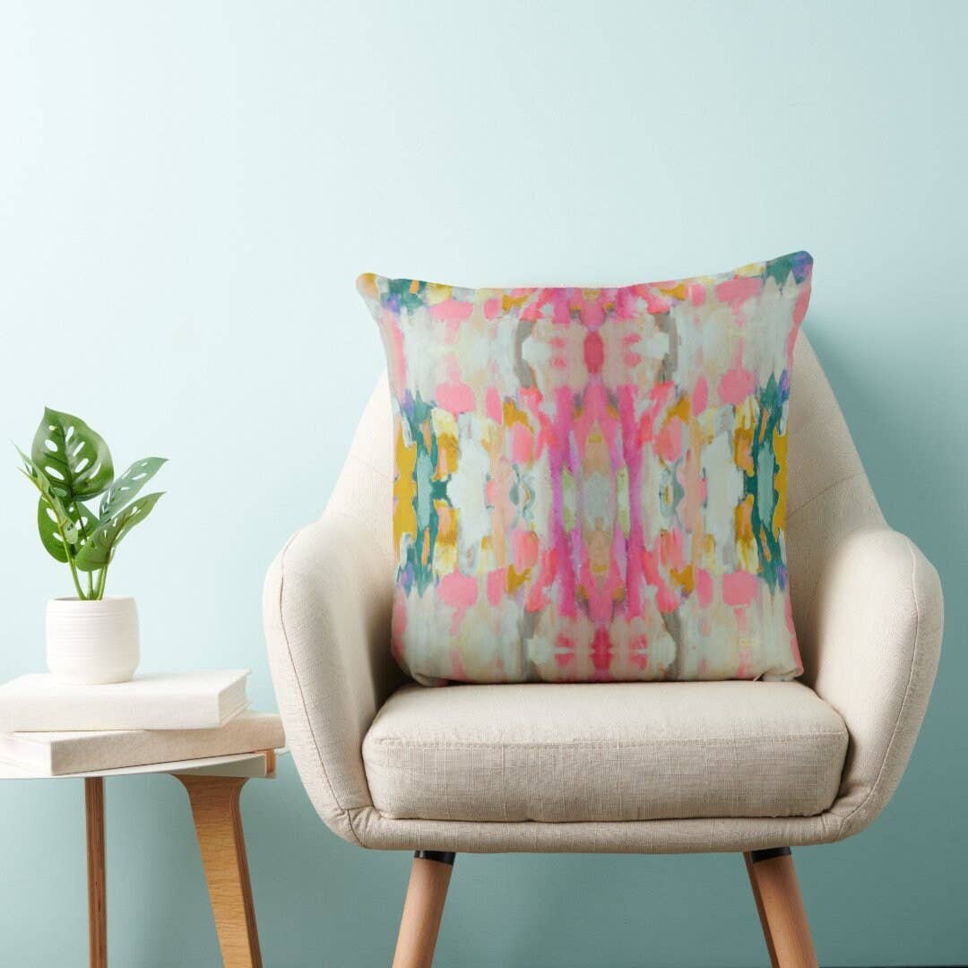 Layla Decorative Abstract Modern Art Painted Print Pillow: 18x18 / Wihout Insert - Decor Addict, LLC