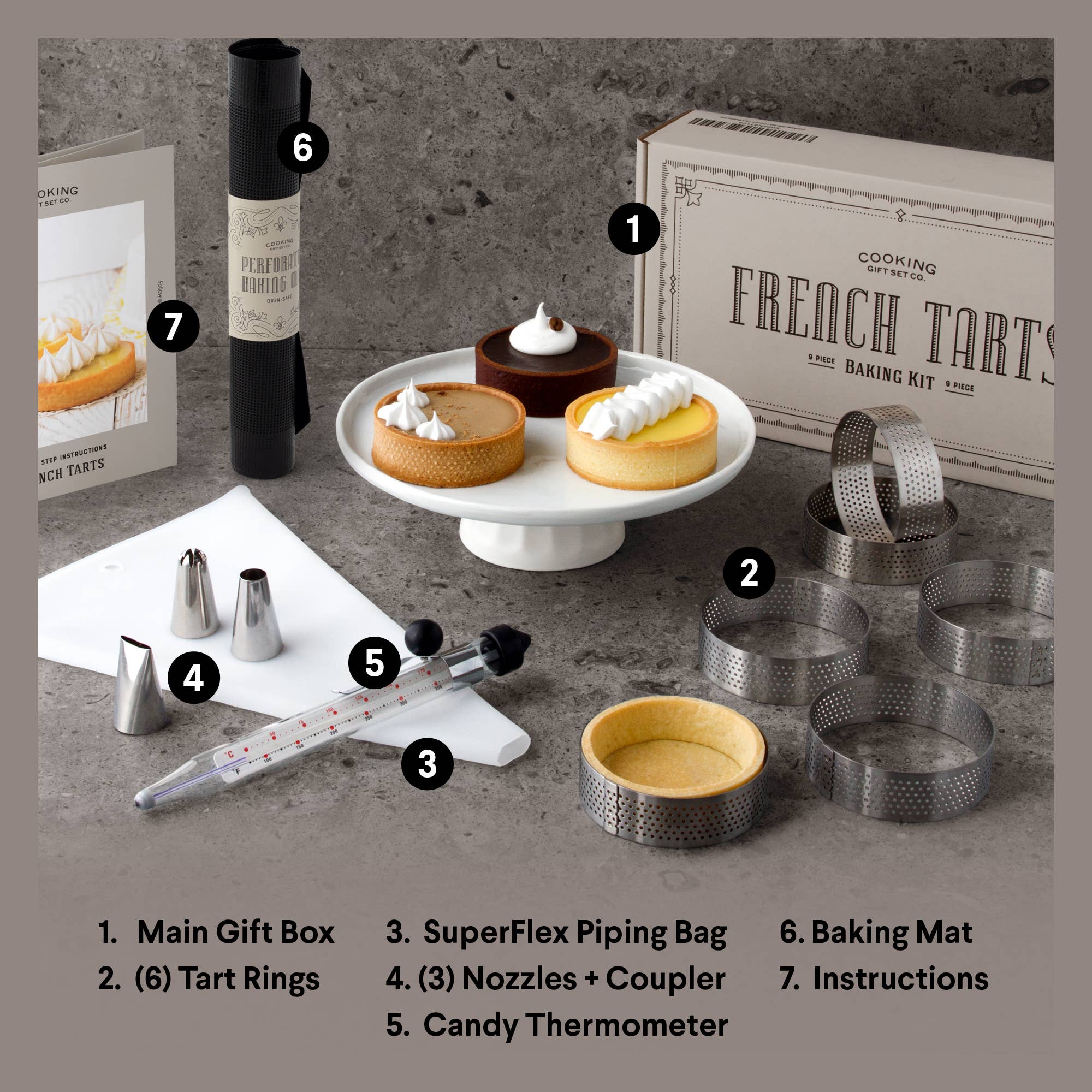 French Tart Baking Kit | Cake Decorating Tools | Unique Gift - Decor Addict, LLC