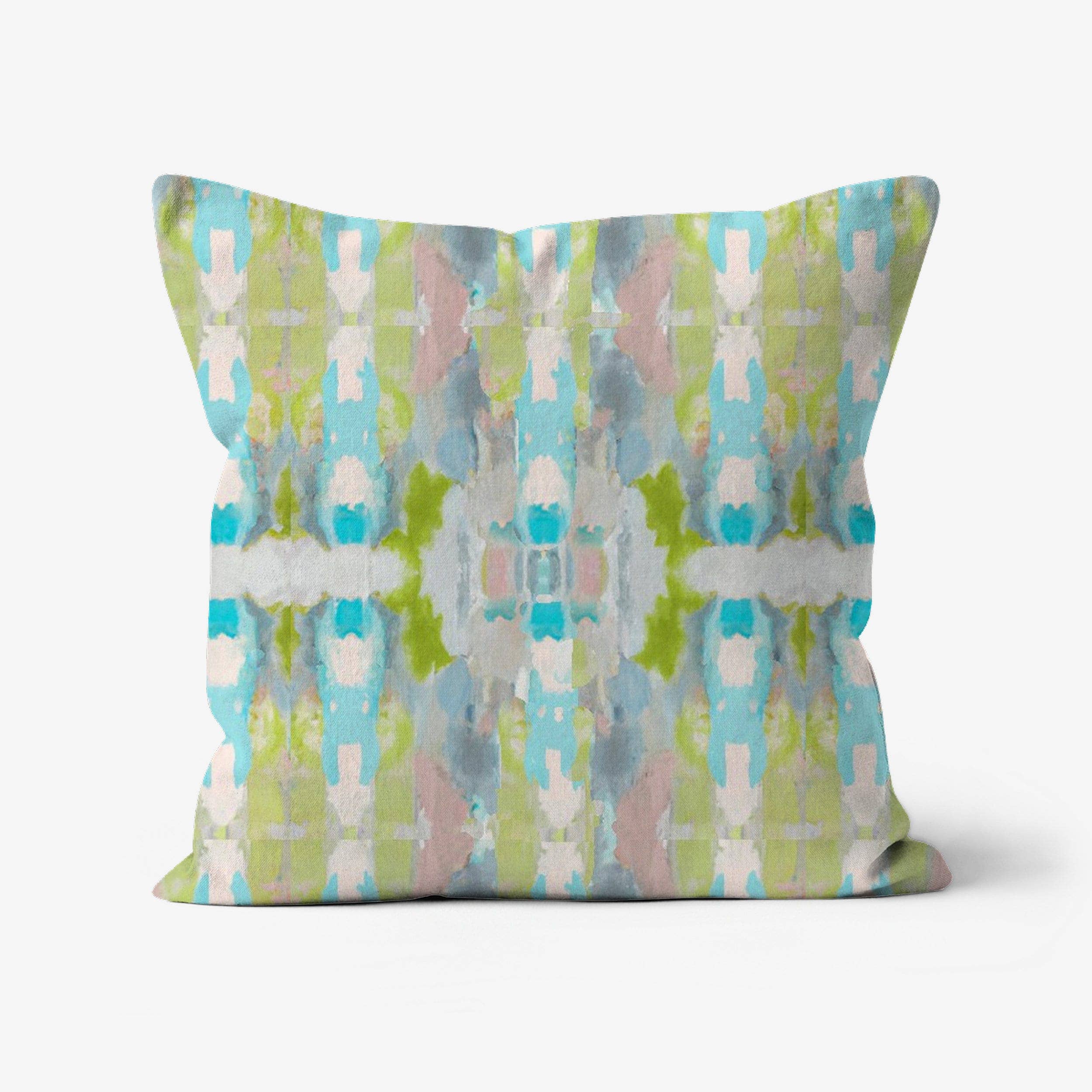 Ava Decorative Abstract Art Throw Pillow Green Blue Mauve: 18x18 / Wihout Insert - Decor Addict, LLC