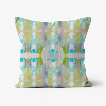 Ava Decorative Abstract Art Throw Pillow Green Blue Mauve: 18x18 / Wihout Insert - Decor Addict, LLC