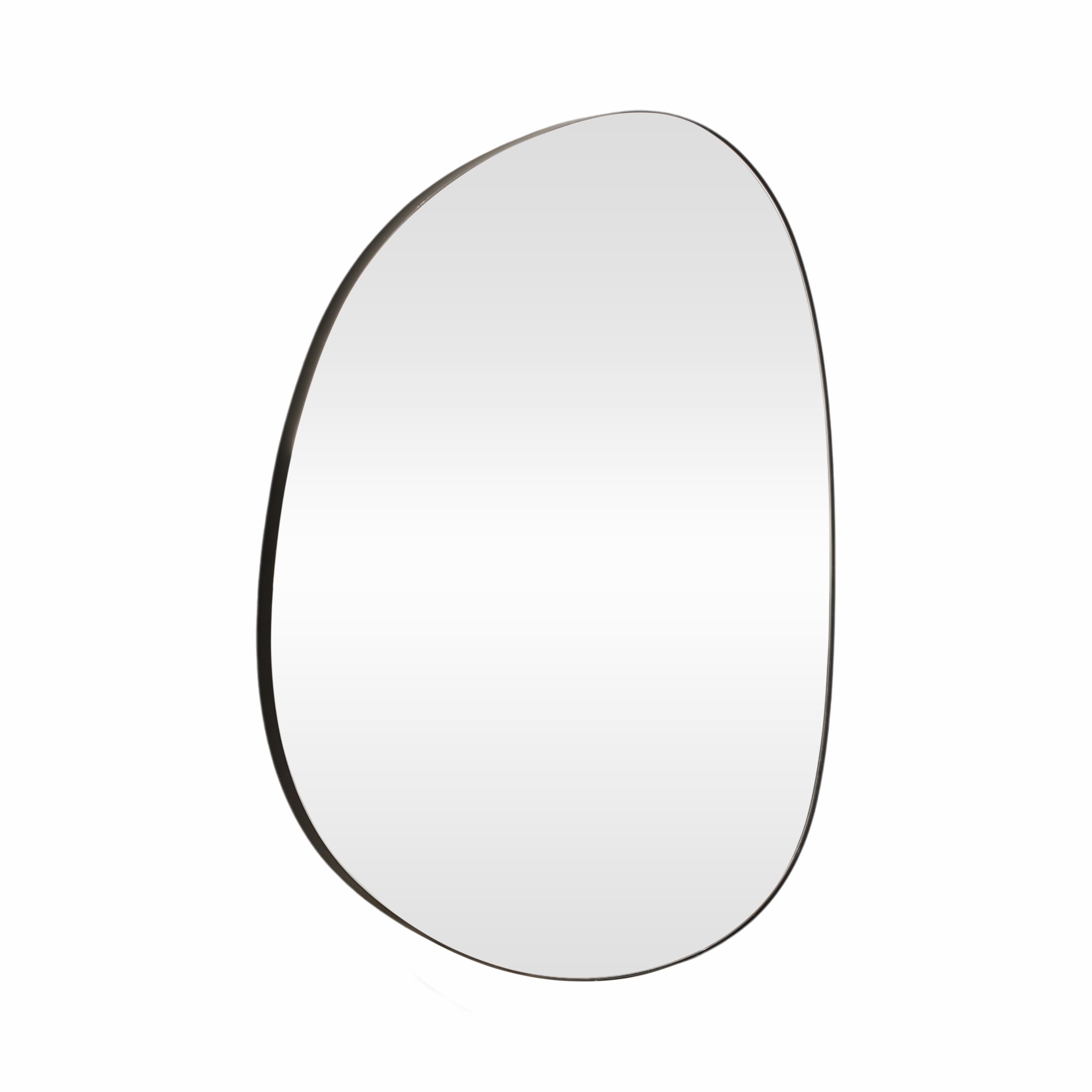 30x35" Irregular Round Mirror, Black - Decor Addict, LLC