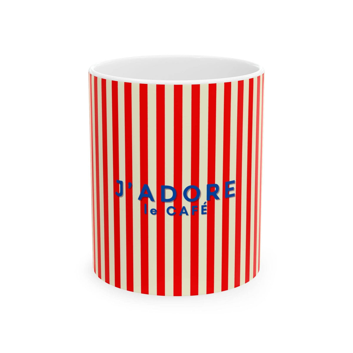 I Love Coffee Ceramic Mug-RED, J'adore le café: 11oz