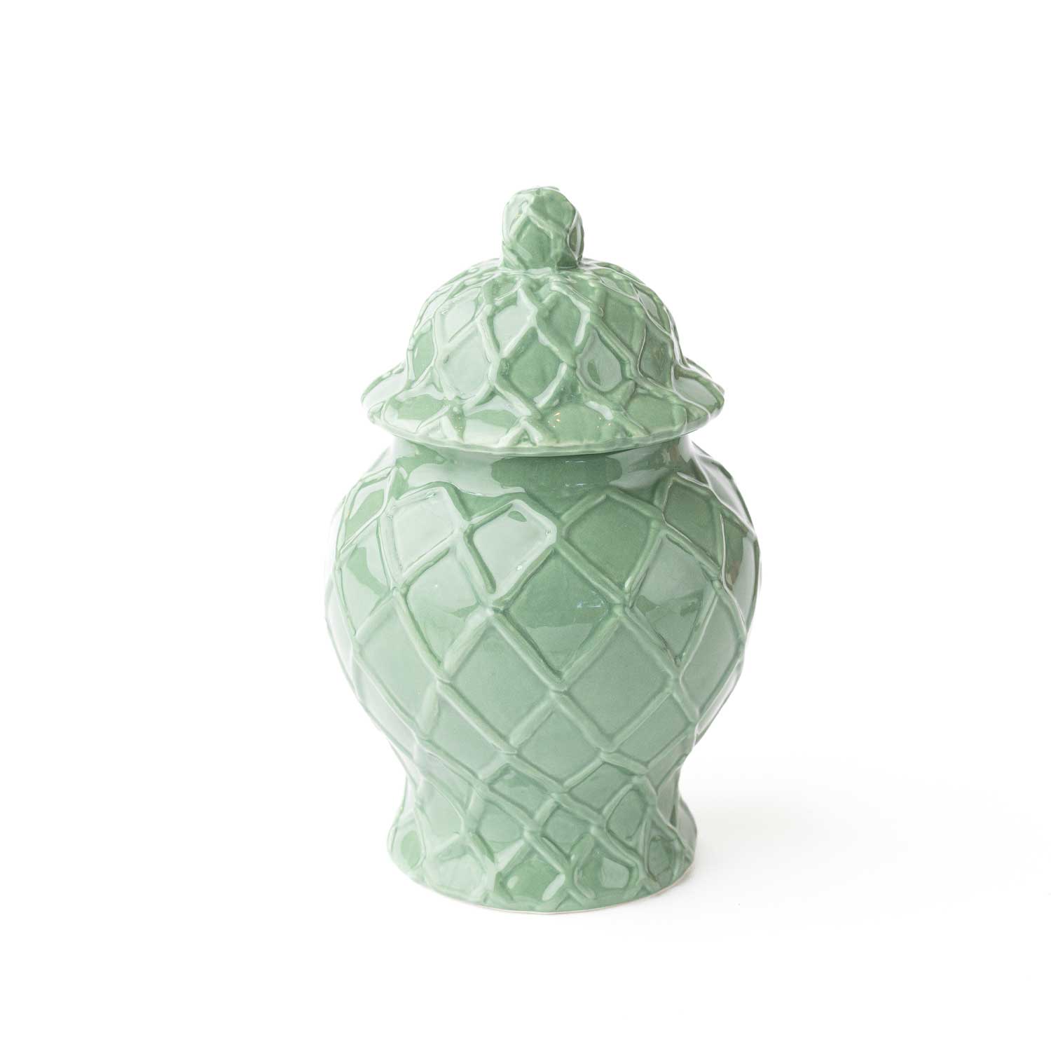 Green Textured Ginger Jar - Small - Decor Addict, LLC