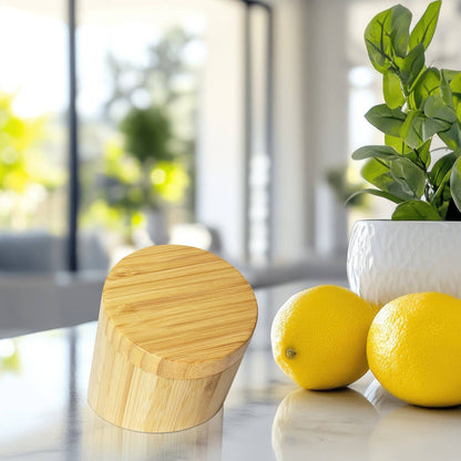 Angled Bamboo Salt Cellar Storage Box with Swivel Lid - Decor Addict, LLC