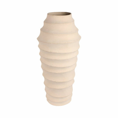 Decorative Floor Vase - Ivory Ecomix Textured Ribbed, 33 in. - Decor Addict, LLC