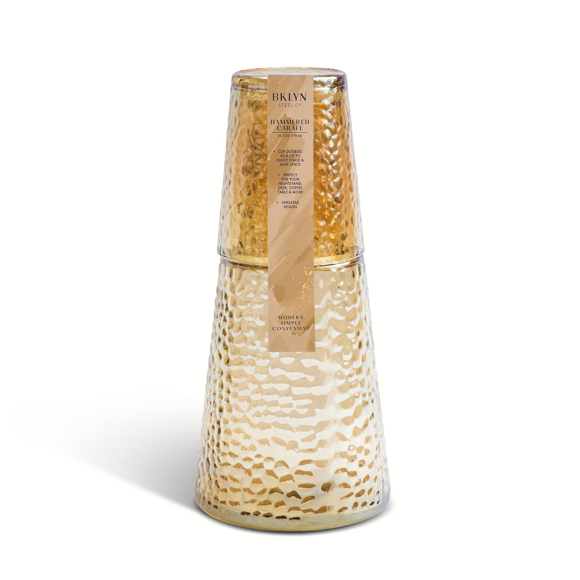 26.3oz Hammered Carafe - Iridescent Clear - Decor Addict, LLC