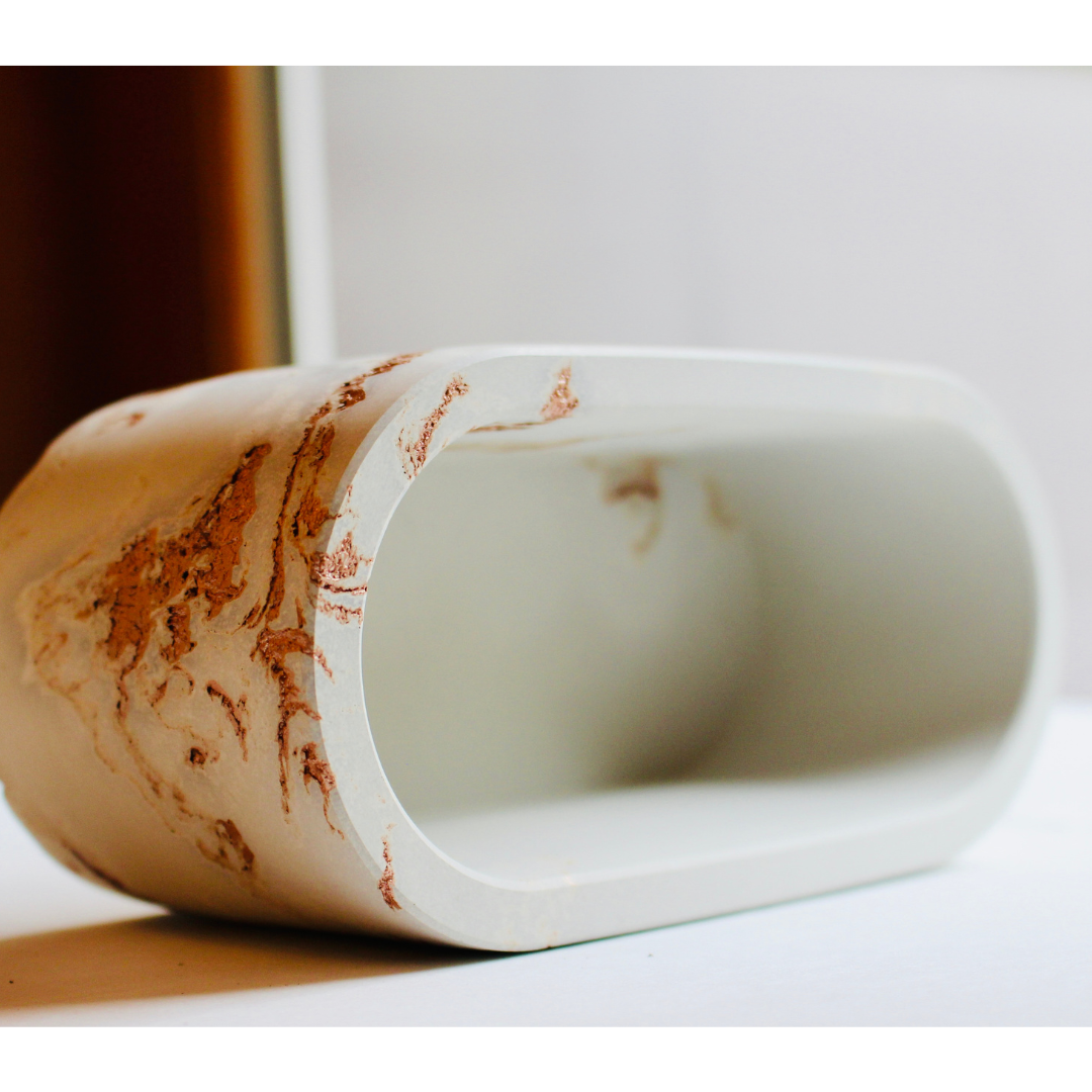 CONCRETE OVAL PLANTER: COPPER - Decor Addict, LLC