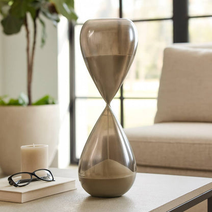 Glass Small Teardrop Silhouette Hourglass - Grey, 20 in. - Decor Addict, LLC