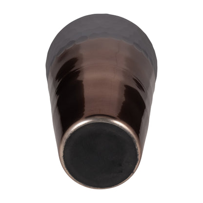 Glass, 17" 2-tone Hand-cut Vase, Metallic - Decor Addict, LLC