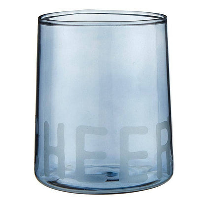 Face to Face Blue Glass- Cheers - Decor Addict, LLC