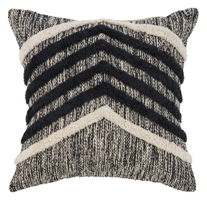 Black Pinstripe Throw Pillow: Black/Ivory / Poly Filled - Decor Addict, LLC
