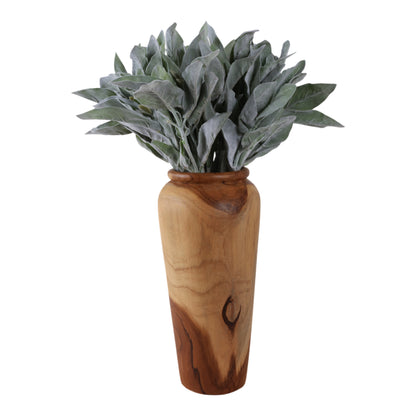 16x7" Teak Wood Vase, Brown - Decor Addict, LLC