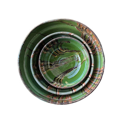 Cottage Crafted Bowl: Marbleized Blue / Medium