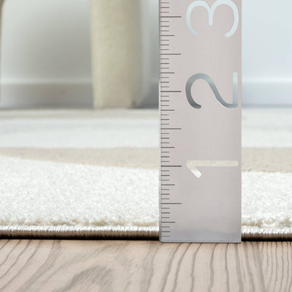 Abani Cozy Modern Cream Grey Area Rug: 2' x 3' - Decor Addict, LLC