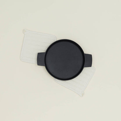 SIMPLE LINEN POT HOLDERS - SET OF 2: IVORY - Decor Addict, LLC