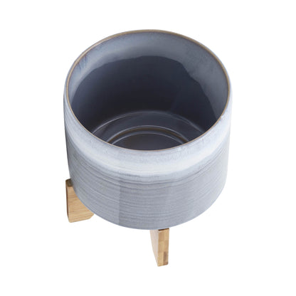 Ceramic 8" Planter On Stand, Blue Fade - Decor Addict, LLC