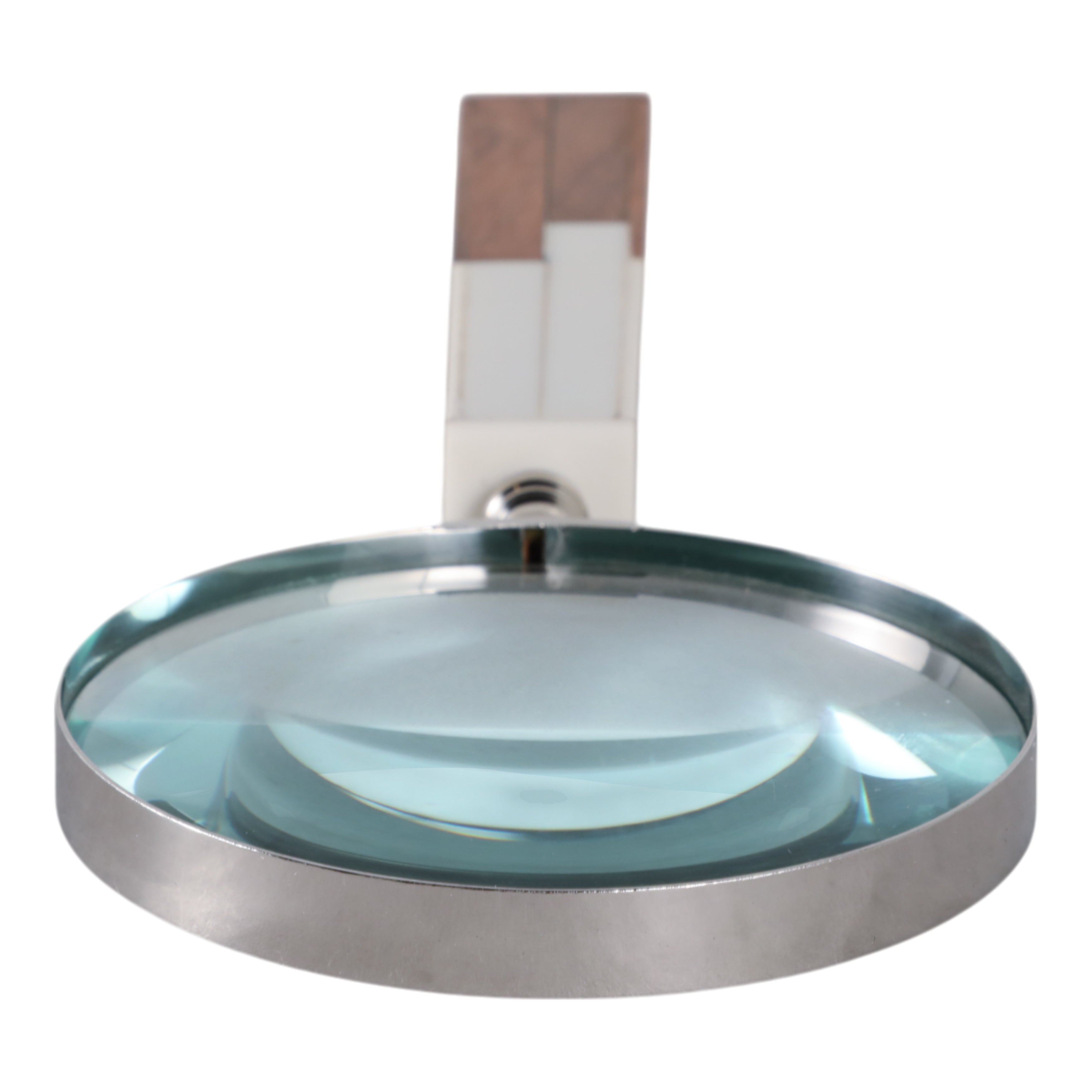 10x4" 2-toned Handle Magnifying Glass, White/brown - Decor Addict, LLC