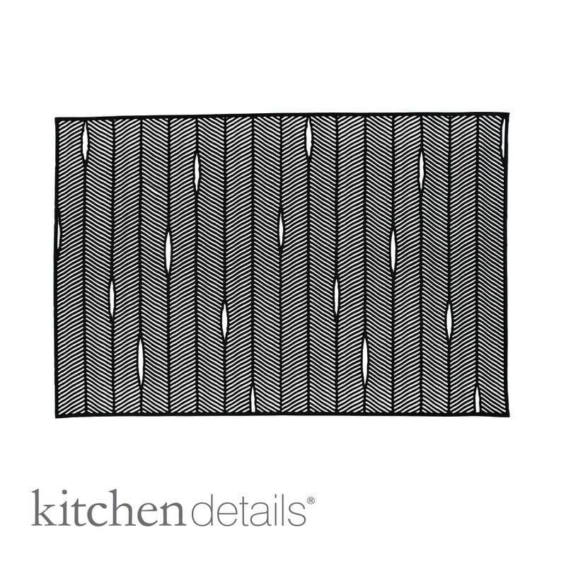 Herringbone Stripe Laser Cut Placemat in Black - Decor Addict, LLC