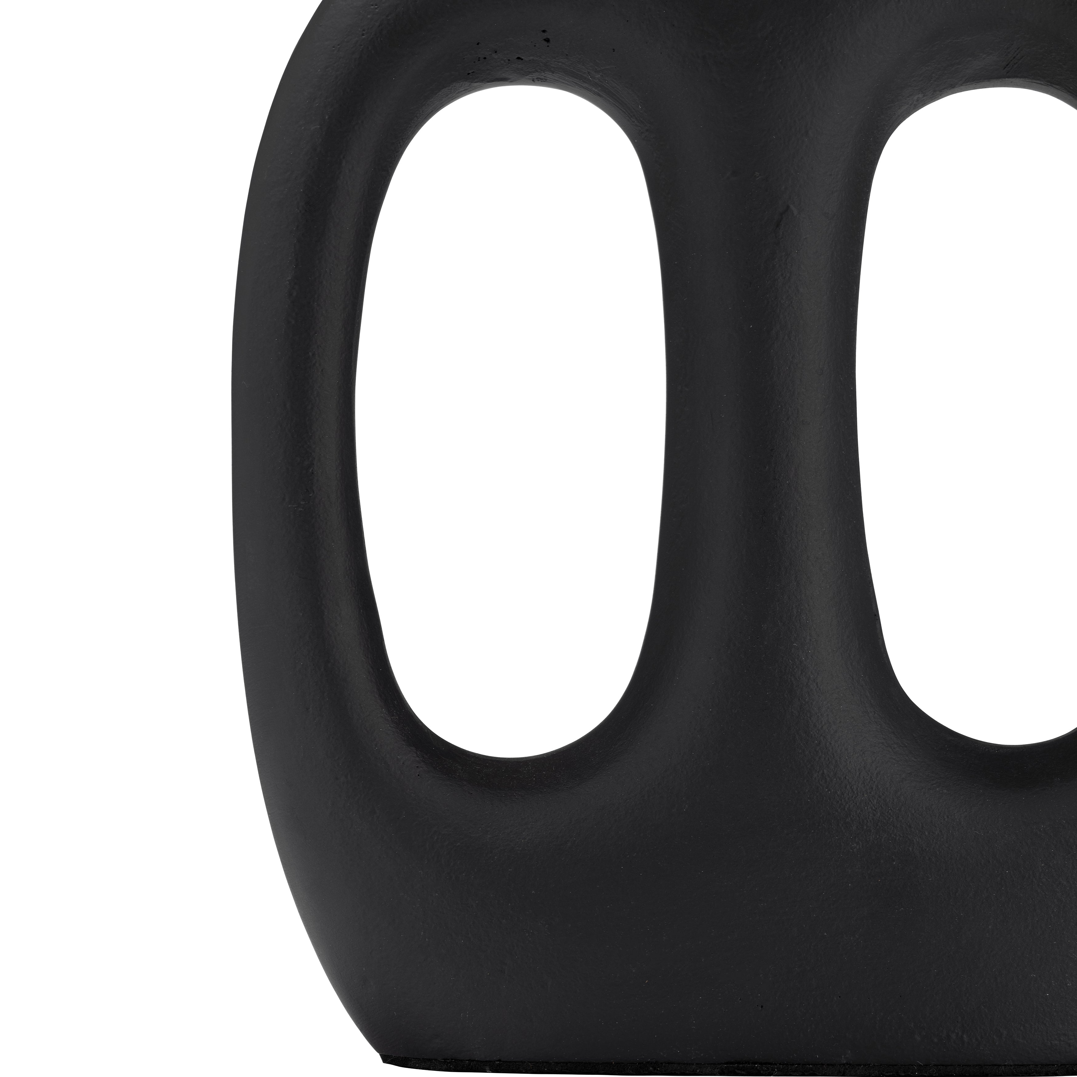 Metal,15", Hollow Handles Vase,black - Decor Addict, LLC