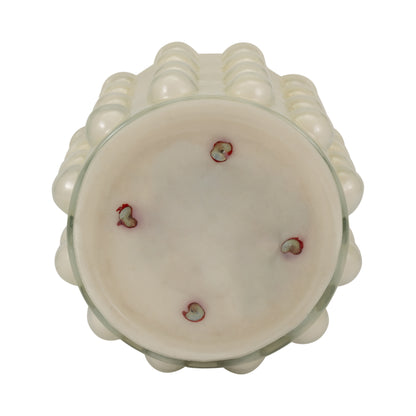 Glass, 9" 102 Oz Bubble Candle, Ivory - Decor Addict, LLC